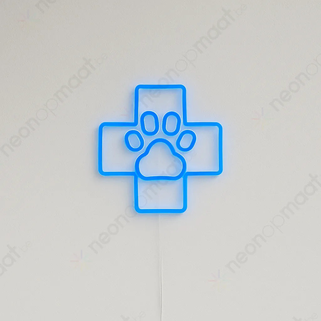 Croix de vétérinaire au néon