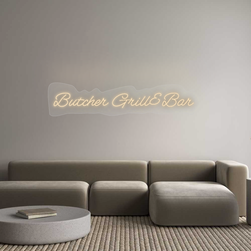 Néon personnalisé : Boucherie Grill...