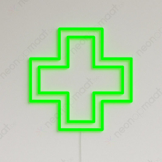 Croix de pharmacien à double néon