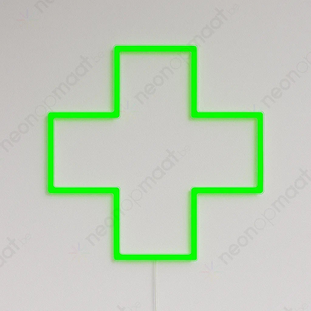 Croix de pharmacien classique néon