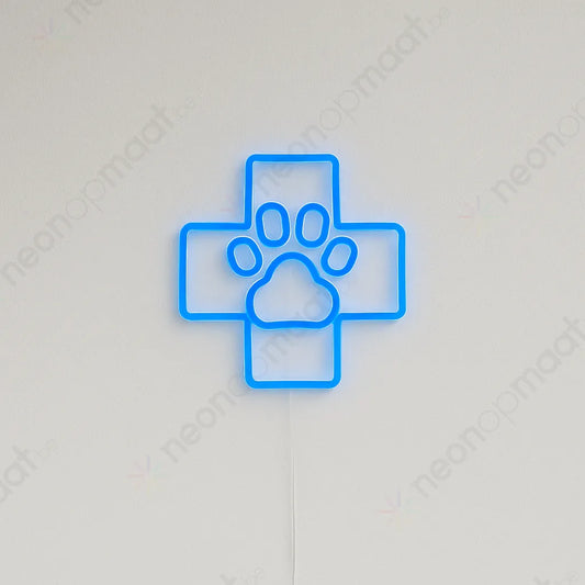 Croix de vétérinaire au néon