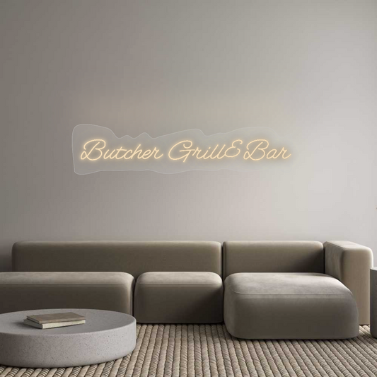 Néon personnalisé : Boucherie Grill...