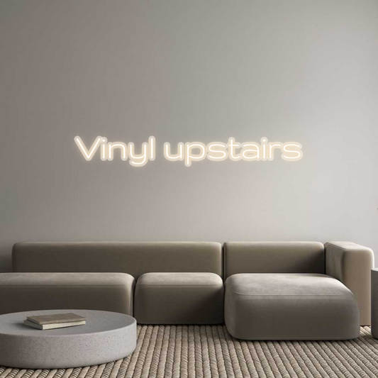 Néon personnalisé : vinyle à l'étage
